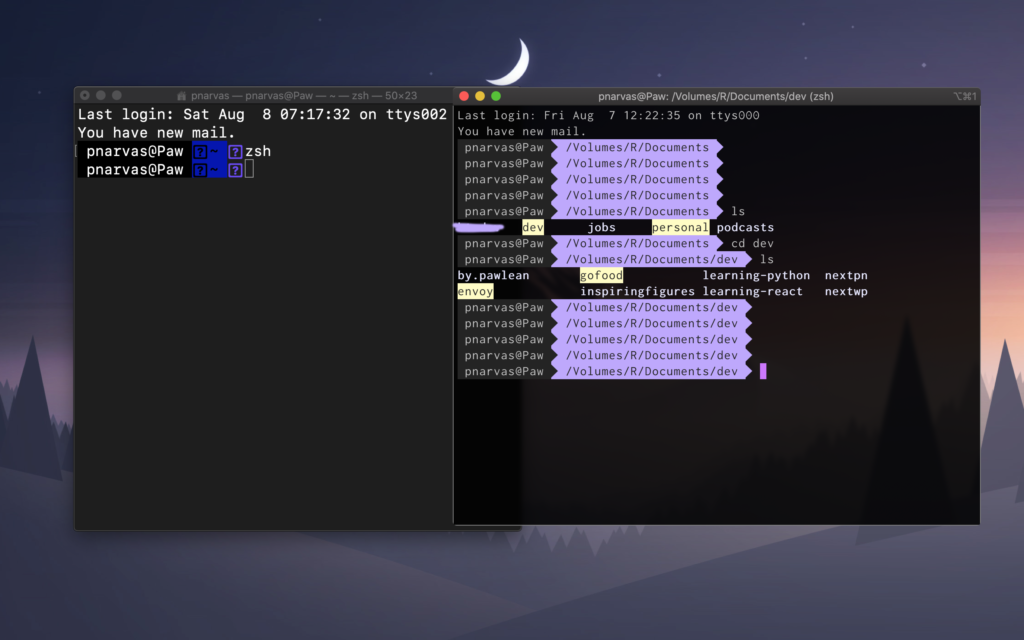 Terminal vs iTerm