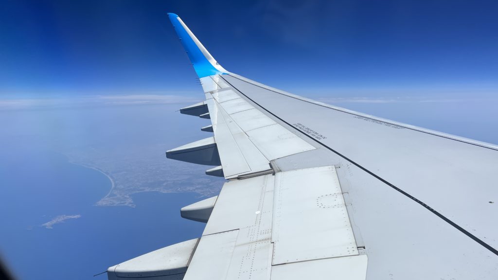 Flying to Athens